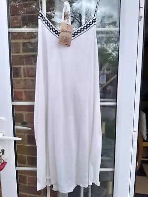 Mantaray Stunning Boho Chrochet Halterneck Swing Dress Bnwt 24/26 Ivory • £11.99