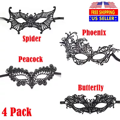 4PCS Sexy Lace Eye Mask Masquerade Face Blindfold Halloween Costume Party Women • $7.95