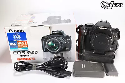 Canon EOS 350D 8.0MP DSLR Digital Camera + Battery Grip • £49.99