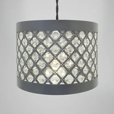 Modern Chandelier Ceiling Light Shades Acrylic Crystal Droplet Pendant Lampshade • £14.95