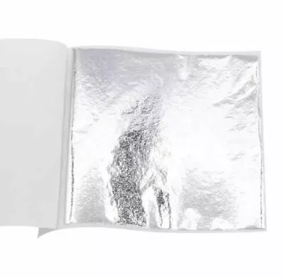 Silver Leaf Sheets Foil Art Crafts Leaf Paper Food Cake Decor Gilding Sheet • £1.90