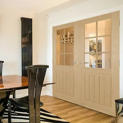 Sale Internal Door Pair Mexicana Cottage 6 Light Clear Finished Oak Clearance • £359.99