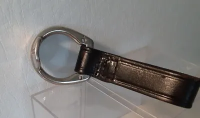 $24.99 • Buy Vintage Monadnock Police Sewn Black Leather & Chrome Ring Nightstick Holder