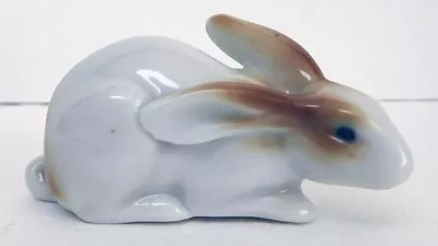 Antique Miniature Bone China Brown & White Bunny Rabbit - Stamped Germany • $13