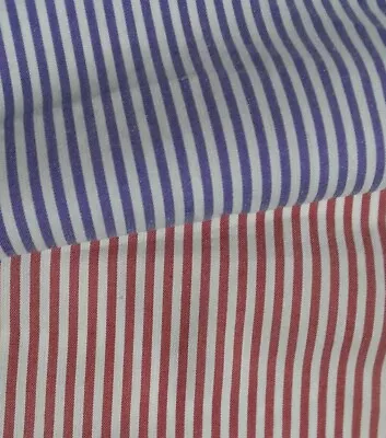 Shirt Fabric White And Red-white Striped -sold By The Metre • £4.99