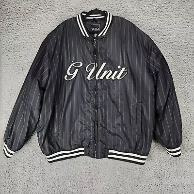 G Unit Jacket Mens 3XL Black Striped Long Sleeve Full Zip Bomber • $59