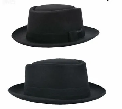 BREAKING BAD BB Hat Walter White Cosplay Heisenberg Hat Pork Pie Cap Black Gifts • $18.60