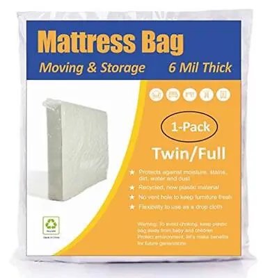 ComfortHome Mattress Bag For Moving And Storage 6  Assorted Sizes  Styles  • $12.57