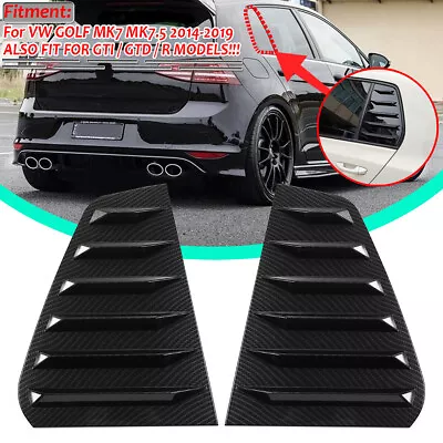 For VW Golf MK7 MK7.5 GTI R 14-19 Carbon Look Window Louver Rear Side Vent Cover • $42.77