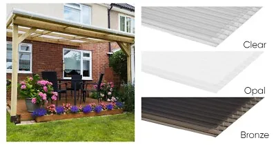 Free Quote Lean-to Pergola Canopy Carport With Polycarbonate Roof And Guttering • £0.99