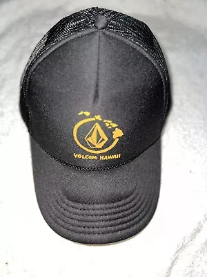 Volcom Hawaii Cap Hat Trucker Mesh Foam Snapback Black One Size Adult Polyester • $15