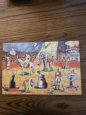1950's VICTORY WOODEN CIRCUS Jigsaw Puzzle. Complete Without Box • $15