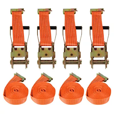 4 Pack E-Track Polyester Ratchet Straps Heavy Duty 2  X 15' 4400 Lbs Tie Down • $40.98