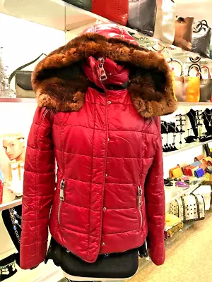 * Designer Autier Women's Ski Jacket With Detachable Marten Fur Lined Hood!  * • $930