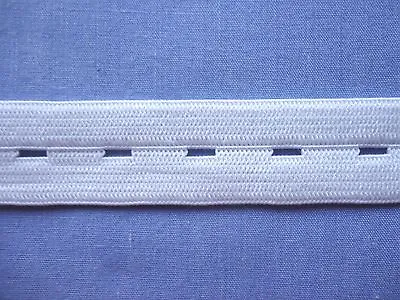 White Buttonhole Elastic (per Metre) • $1.20