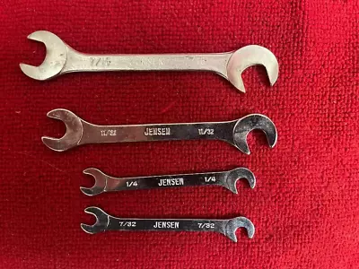 LOT-4 Jensen Miniature SAE Offset Open End Wrenches (7/16; 11/32; 1/4; 7/32) • $19.99