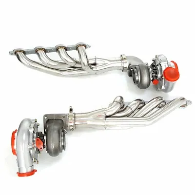 Fit LS1 LS6 LSX V8 T4 A/R:0.8/0.81 V Band Turbo+Exhaust Manifold+Elbows Adapter • $770.79