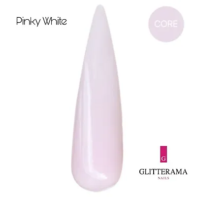 PINKY WHITE Coloured Acrylic Powder Glitterama Nails Core Nude Natural Glitter  • £3.99