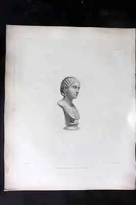 British Museum Marbles 1845 Folio Statue Print. Bust Of Otacilia Severa 14 • £30