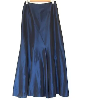 Kaliko Midnight Blue Maxi Long Skirt With Underskirt Size UK8 Steampunk Goth • £30