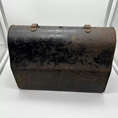 1913 Rare Antique Universal L.F.  & C Blue Collar Dome Miners Lunchbox  W/ Tray • $68