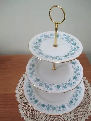 Lovely Colclough China  Plated 3 Tier Cake Stand Braganza Design • £19.50