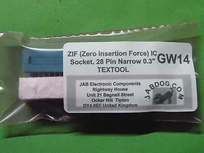 28 Pin  Narrow 0.3  Textool ZIF Zero Insertion Force IC Socket 13g GW14 • £4.90