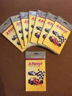New $16 A Party Race On Over Invitations Lot Of 64 Forget Me Not 8 Packages • $0.99