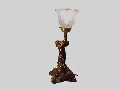 Vintage Ornate Cherub Putti Figural Gold Tone Table Or Parlor Lamp  16  • $55