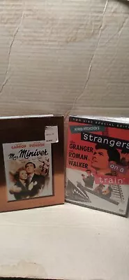 STRANGERS ON A TRAIN Hitchcock 2-Disc/MRS MINIVER 3×DVD Warner Bros Set SEALED! • $19.95