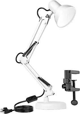 Metal Desk Lamp Adjustable Goose Neck Swing Arm Table Lamp With Interchangeable • $36.90