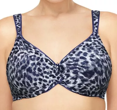 WACOAL Awareness Seamless Underwire Bra 855167 Blue/Gray LEOPARD 34DDD • $34.99