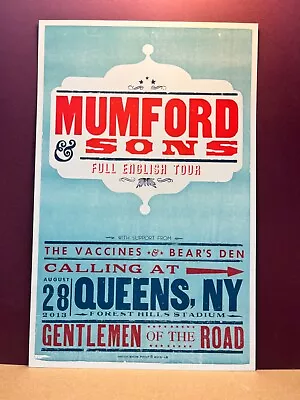 Mumford & Sons Full English Tour 2013 Queens NY  HATCH SHOW PRiNt POsTER • $199.99