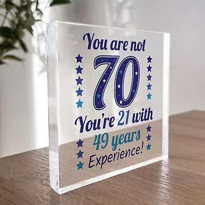 70th Birthday Gift For Women Men Acrylic Block Funny 70th Birthday Gifts For Mum • £9.99