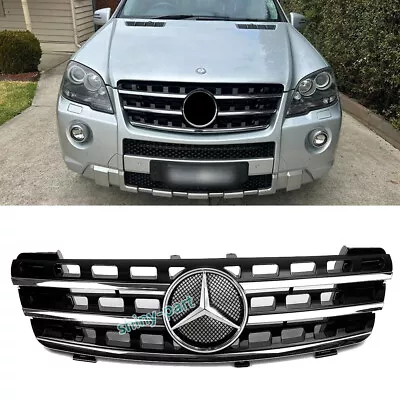 AMG Style Grill For Mercedes-Benz ML-Class W164 2006-2008 Chrome Black W/Emblem • $179.59