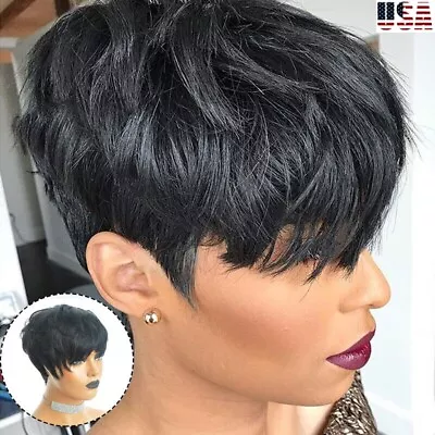 Short Pixie Wigs Brazilian Human Hair Pixie Cut Wigs Short Cute Wigs Natural Wig • $12.32