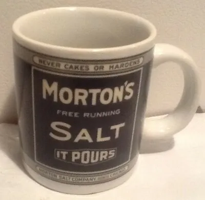 Morton Salt 1914 Ad Advertising When It Rains It Pours Umbrella Girl White Mug  • $6