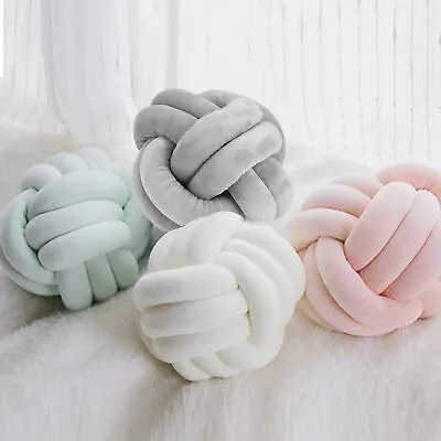 £7.29 • Buy Knot Ball Chunky Pillow Cushion Long Throw Knitted Cute Baby Bed Home Decor UK