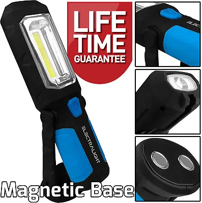 COB LED Work Light Torch Inspection Lamp Magnetic Flash Light Cordless WorkLight • £9.95