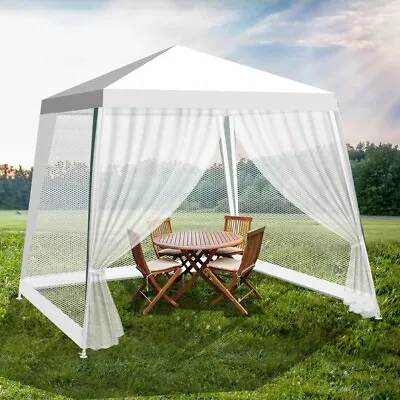 $79.99 • Buy 3x3m White PE Easy Up Outdoor Party Gazebo Marquee Canopy Tent With Mosquito Net
