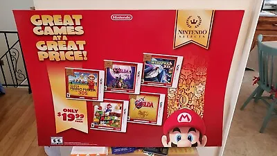 Rare-  Super Mario 3D Land Nintendo Selects -36x26 Cardstock Promo Poster Nice!  • $39.95