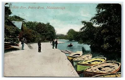 Postcard Middlesborough North Yorkshire England Boat Pier Public Park  • £1.40