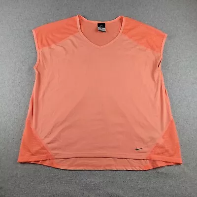 Nike Top Womens XL Coral Mesh Inset Dri Fit Sleeveless Activewear Gym Workout • $26