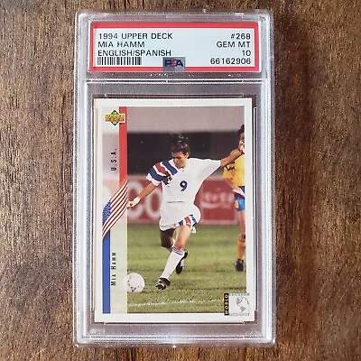 1994 Upper Deck World Cup #268 Mia Hamm Rookie Card RC • PSA 10 Gem Mint • USWNT • $229.95