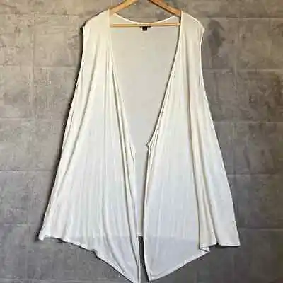 J. Jill Wearever Collection Sleeveless Open Long Cardigan Vest Cream Size XL • $30