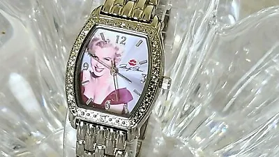 Marilyn Monroe Crystal -Bezel Barrel Style Silver-Tone  Watch • $16