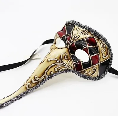 Venetian Long Nose Mask Masquerade Unisex Halloween Ball Curved High Quality • £12.99