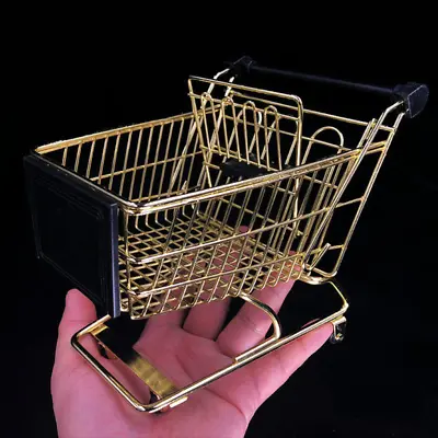 New 1:6 Miniature Hand Shopping Trolley Desktop Decoration Metal Shopping Cart • $16.49
