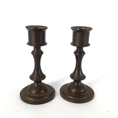 Vintage Pair Of Miniature Brass Candlesticks Incised HM Denmark • $20