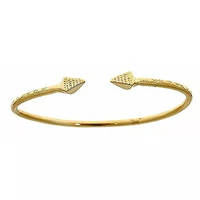 14K Yellow Gold West Indian BABY Bangle W. Pyramid Ends • $1089